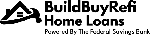 BuildBuyRefi Home Loans logo, representing financing options powered by the Federal Savings Bank for log homes and SIP kits.